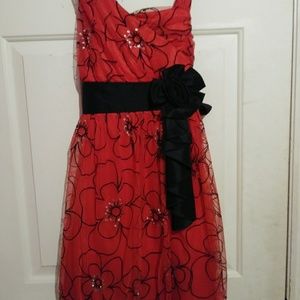 Red and Black Dress